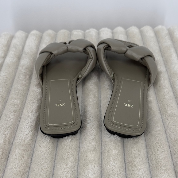 Zara Women's Braided Leather Slide Sandals size 8.5/39 - Picture 5 of 6